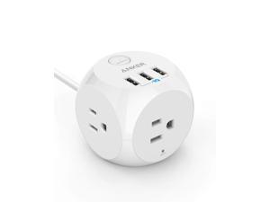 Anker PowerPort Cube with 3 Outlets and 3 USB Ports, Portable Power Strip with USB, 5ft Extension Cord, Overload Protection for iPhone Xs/XR, Compact for Travel, Cruise Ship and Office Anker PowerPort Cube with 3 Outlets and 3 USB Ports, Portable Power Strip with USB, 5ft Extension Cord, Overload Protection for iPhone Xs/XR, Compact for Travel, Cruise Ship and Office