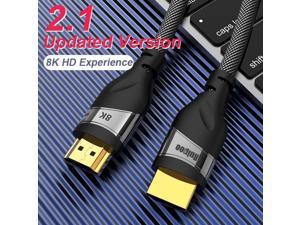 LUOM 8K HDMI Cable HDMI 2.1 Cable Real 8K, High Speed 48Gbps 8K(7680x4320)@60Hz, 4K@120Hz Dolby Vision, HDCP 2.2, 4:4:4 HDR, eARC Compatible with Apple TV, Samsung QLED TV,  6.6ft/2m