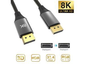 Displayport To Displayport Cable 8k 60hz 4k 144hz Wanmingtek Ultra High Speed Dp To Dp Cables For Laptop Pc Tv Gaming Monitor Cable And Etc 6 6ft Newegg Com