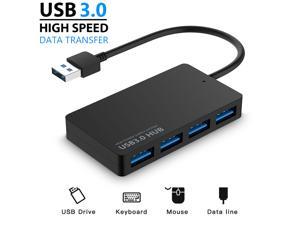 LUOM 4-Port USB 3.0 Hub, USB 3.0 Data HUB,USB Extension HUB,USB Splitter, Multiple USB Interfaces(5Gbps Transfer Speed, Anodized Alloy, Compact, Lightweight, for Mac and Windows OS)