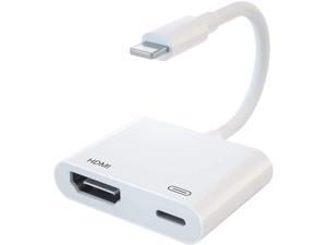 Lighting to HDMI Adapter, Lighting Digital AV Adapter with Lighting Charging Port for HD TV Monitor Projector 1080P Compatible with Phone, Pad and Pod (iOS 11/12/13)- White Lighting to HDMI Adapter, Lighting Digital AV Adapter with Lighting Charging Port for HD TV Monitor Projector 1080P Compatible with Phone, Pad and Pod (iOS 11/12/13)- White