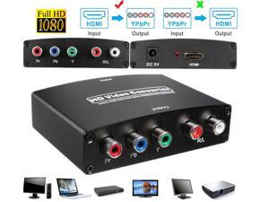 1080P HDMI to RGB Component 5 RCA YPbPr Video + R/L Audio Converter Adapter, Support Apple TV, PS3, Roku, Xbox, Fire Stick, DVD Players to HDTV and Projector (Black) 1080P HDMI to RGB Component 5 RCA YPbPr Video + R/L Audio Converter Adapter, Support Apple TV, PS3, Roku, Xbox, Fire Stick, DVD Players to HDTV and Projector (Black)
