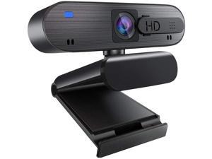 H703 1080p Webcam, Webcam with DUAL Microphone & Privacy Cover, USB Webcam with 3D Denoising and Automatic Gain, 1080p Webcam for Video Calling, Online Classes and Video Conference