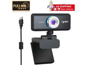 Webcam with Microphone,1080P HD Webcam Desktop or Laptop, Streaming Webcam for Computer Widescreen Video Calling and Recording, USB Web Camera Built-in Mic, Flexible Rotatable Clip