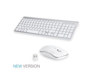 Wireless Keyboard and Mouse, 2.4GHz Silent USB Wireless Keyboard Mouse Combo, Full-Size Keyboard and Mouse for Computer, Desktop and Laptop (White) Wireless Keyboard and Mouse, 2.4GHz Silent USB Wireless Keyboard Mouse Combo, Full-Size Keyboard and Mouse for Computer, Desktop and Laptop (White)