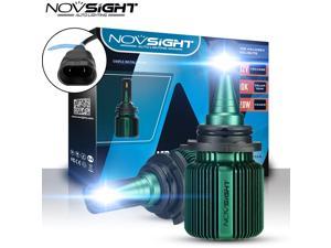 NOVSIGHT New 9006/HB4 LED Bulbs, 10000LM Seoul-CSP Y19 Chips, 400% Brightness, 200% Night Visibility, 6500K Cool White,Plug and Play, IP68, 360-degree Illumination, Pack of 2 , 2 Years Warranty
