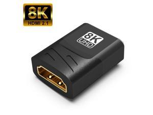 8K HDMI Coupler Female to Female, HDMI 2.1 Extension Cable Connector Extender HDMI Port Converter Supports 8K@60Hz, 4K@120Hz, Compatible with PS5, Xbox X, 8K TV, Monitors, Laptop, Projector