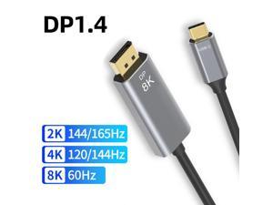 USB C to DisplayPort 1.4 Cable [8K@60Hz, 4K@144Hz 120Hz, 2K@240Hz], 5K Type C to DP 1.4 Cable, [32.4 Gbps, Thunderbolt 4/3 Compatible] for MacBook Pro 2021, M1 Mac Mini, iPad Pro, XPS, 6.6ft