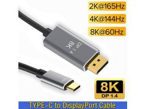 8K USB-C to Displayport Cable 10FT/3M,  Thunderbolt 3/USB Type C to DP 1.4 Video Adapter Cord 8K@60Hz 4K@144Hz for MacBook Pro/Air,iMac,iPad Pro 2020,XPS,Galaxy S20
