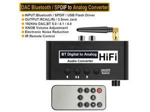 Rybozen 192KHz Analog Audio Converter DAC SPDIF Coaxial Optical Convert to  L/R RCA, Toslink Optical to 3.5mm Jack Audio Adapter for PS4 HD DVD Home