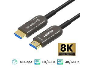 8K Long HDMI Fiber Optic Cable 33Feet/10m, 8K@60hz, 4K@120hz, HDMI 2.1  Cable 33FT, 48Gbps Ultra High Speed, Support HDR, eARC, Compatible for PC