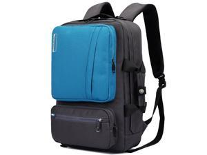 SOCKO 17 Inch Laptop Backpack with Side Handle and Shoulder Strap,Travel Bag Hiking Knapsack Rucksack College Student Shoulder Back Pack For Up to 17 Inches Laptop Notebook Computer, Black+Blue