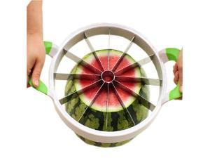 LUOMs Extra Large Watermelon Slicer with Comfort Silicone Handle,Home Stainless Steel Fruit Slicer Cutter Peeler Corer Server for Cantaloup Melon,Pineapple,Honeydew,Simply get 12-11inch/28cm Large