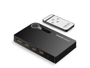 LUOM 3Ports HDMI Switch with Audio Extractor Optical Output 4K 3D 1080P with IR Remote Control for PC Laptop, Xbox 360/One, PS4/PS3, Nintendo Switch, Blu-ray player, Apple TV, Roku/Fire Stick