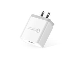 LUOM 18W Quick Charge 3.0, Qualcomm Certified QC 3.0 USB Wall Charger (Quick Charge 2.0 Compatible) for Galaxy S8/S7/S6/Edge/Plus, Note 5/4, LG G5 V10, HTC 10 and More-White