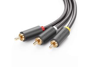 LUOM 3 RCA Cable Male to 3RCA Male Stereo Audio Video RCA Cable RG59 Gold Plated for Connecting Your VCR, DVD, HDTV and Other Home Theater Audio Video Equipment, 4.5ft 1.5m LUOM 3 RCA Cable Male to 3RCA Male Stereo Audio Video RCA Cable RG59 Gold Plated for Connecting Your VCR, DVD, HDTV and Other Home Theater Audio Video Equipment, 4.5ft 1.5m