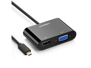 Furnace Spædbarn Dingy ESTONE Active Micro HDMI to HDMI VGA Video Converter Adapter with 3.5mm  Audio Jack Micro HDMI Adapter for Tablets,Smartphones,Ultrabooks,Cameras  and Camcorders -Black - Newegg.com