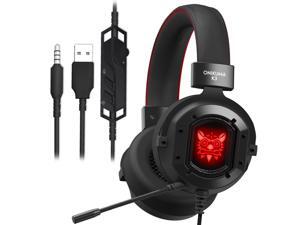ONIKUMA K3 Gaming Headset Headphones Surround Sound USB Headphones Bass Earphones Headphones with Mic RGB Light for Mac Nintendo Switch New Xbox One PUBG Games ONIKUMA K3 Gaming Headset Headphones Surround Sound USB Headphones Bass Earphones Headphones with Mic RGB Light for Mac Nintendo Switch New Xbox One PUBG Games