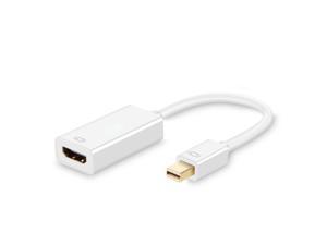 LUOM 4K Mini DisplayPort to HDMI Adapter Mini DP(Thunderbolt Port Compatible) to HDMI AV HDTV Male to Female Adaptor for Mac Book Imac, - White
