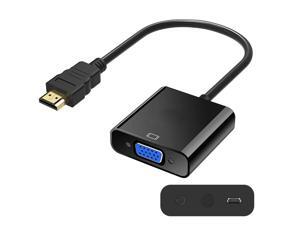 LUOM Active HDMI to VGA Adapter Converter with 3.5mm Audio Jack up to 1080P Compatible with Raspberry Pi, MacBook, Chromebook, Roku, TV Box, PC, Laptop, More (Black)