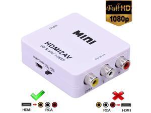 LUOM HDMI to RCA,HDMI to AV,HDMI to 3RCA CVBs Composite Cvbs AV to HDMI Video Audio Converter Adapter Supporting PAL/Ntsc with USB Charge Cable for PC Laptop Xbox PS4 PS3 TV Stb VHS VCR Camera -White LUOM HDMI to RCA,HDMI to AV,HDMI to 3RCA CVBs Composite Cvbs AV to HDMI Video Audio Converter Adapter Supporting PAL/Ntsc with USB Charge Cable for PC Laptop Xbox PS4 PS3 TV Stb VHS VCR Camera -White