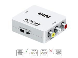 LUOM HDMI to RCA, HDMI to AV, VILCOME 1080P HDMI to 3RCA CVBS AV Composite Video Audio Converter Adapter Supports PAL/NTSC with USB Charge Cable for PC Laptop HDTV DVD (White) LUOM HDMI to RCA, HDMI to AV, VILCOME 1080P HDMI to 3RCA CVBS AV Composite Video Audio Converter Adapter Supports PAL/NTSC with USB Charge Cable for PC Laptop HDTV DVD (White)