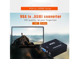 LUOM VGA to HDMI Converter Adapter - Gold-Plated VGA Female to HDMI Female to  Adapter for PC Laptop Display Computer Mac Projector (Black)