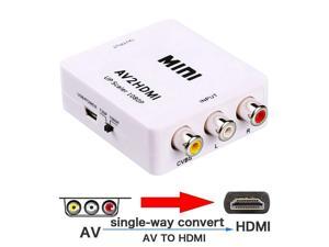 LUOM RCA to HDMI, AV to HDMI, 1080P Mini RCA Composite CVBS AV to HDMI Video Audio Converter Adapter Supporting PAL/NTSC with USB Charge Cable for PC Laptop Xbox PS4 PS3 TV STB VHS VCR DVD(White)