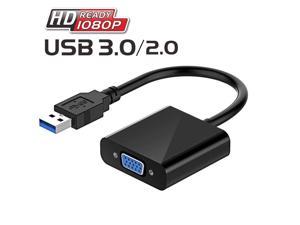 LUOM USB to VGA Adapter, Multi-display Video VGA Converter USB 3.0 to VGA Adapter for Windows 10/ 8.1/ 8/ 7 Built-in Driver,No Need CD Driver (Black)