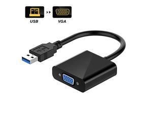 LUOM USB to VGA Adapter, USB 3.0/2.0 to VGA Adapter Multi-Display Video Converter- PC Laptop Windows 7/8/8.1/10,Desktop, Laptop, PC, Monitor, Projector, HDTV, Chromebook. No Need CD Driver. (Black)