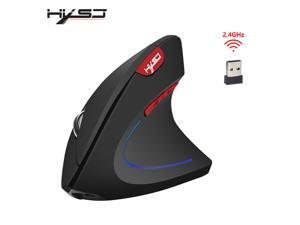 HXSJ 2.4GHz Ergonomic Vertical 2400DPI Wireless Gaming Mouse USB Game Mice 