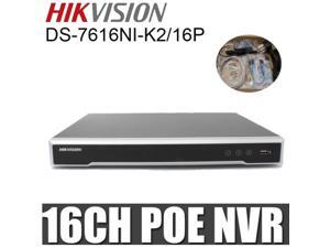 Hikvision English Version DS-7616NI-K2/16P with 16 Ports POE English version with 2SATA ports plug & play NVR H.265 NVR Network Digital Video Recorder