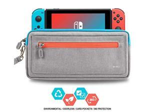 Slim Nintendo Switch Case,WiWU Switch Case with 5 Game Slots in Side Pocket Portable Travel Carry Case Waterproof Scratch-Resistant Protective Sleeve Pouch Bag for Nintendo Switch & Accessories, Gray Slim Nintendo Switch Case,WiWU Switch Case with 5 Game Slots in Side Pocket Portable Travel Carry Case Waterproof Scratch-Resistant Protective Sleeve Pouch Bag for Nintendo Switch & Accessories, Gray