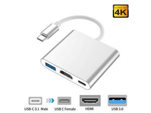 Google Chromebook Note9 Mac Pro13 15 2016 2017 Silver1 USB C to HDMI Digital Multiport Hub Adapter Aeifond Type-C to HDMI 4K Adapter with USB 3.0 USB-C 3.1 Power Delivery for MacBook12 