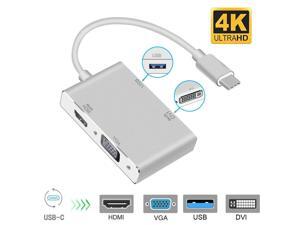 LUOM Type C to HDMI Adapter, USB C 3.1 to HDMI VGA DVI USB 3.0 (Thunderbolt 3 Compatible) Multi Video USB C HUB Converter,Multi Monitors Adapter for MacBook/Chromebook Pixel to HDTV/Monitors/Projector LUOM Type C to HDMI Adapter, USB C 3.1 to HDMI VGA DVI USB 3.0 (Thunderbolt 3 Compatible) Multi Video USB C HUB Converter,Multi Monitors Adapter for MacBook/Chromebook Pixel to HDTV/Monitors/Projector