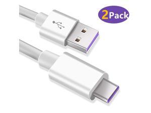 LUOM USB C Cable 5A Huawei Supercharge USB Type C Charging Cable Cord Fast Charger for Huawei Mate 20 Pro Mate 20 X Mate 10 9 Pro Porsche P20 Lite P10 (2Pack 3.3ft White )