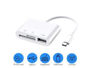 LUOM USB C SD Card Reader, 3 in 1 USB C to USB OTG Adapter, Type C Micro SD Card Adapter, USB Camera Connection Kit for NEW iPad Pro 2018, MacBook Pro, Samsung S8 / S9, ChromeBook, XPS