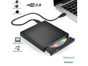 LUOM CD DVD Drive, USB 2.0 Portable CD DVD +/-RW Player Optical Slim Drive Rewriter Burner for Laptop Desktop PC Windows 2000/XP/Vista/Windows7/Windows8 (Black) LUOM CD DVD Drive, USB 2.0 Portable CD DVD +/-RW Player Optical Slim Drive Rewriter Burner for Laptop Desktop PC Windows 2000/XP/Vista/Windows7/Windows8 (Black)