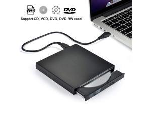LUOM External CD Drive USB 2.0 CD DVD +/-RW Drive Slim DVD/CD ROM Rewriter Burner Writer Compatible with Laptop Desktop PC Windows 2000/XP/Vista/Windows7/Windows8 (Black)