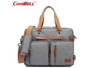 LUOM 156inch Laptop Computer Bag Messenger Bag Multicompartment Briefcase Convertible Laptop Backpack Gray