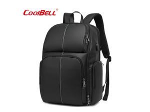 CoolBELL Travel Laptop Backpack 15.6-17.3 Inch Large Computer Backpack Water-Repellent School Daypack with USB Charging Port for Work/Business/College/Men/Women,Black