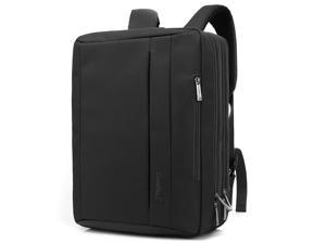 CoolBELL 17.3 Inches Convertible Laptop Messenger Bag Shoulder Bag Backpack Oxford Cloth Multi-Functional Briefcase for Laptop/MacBook/Tablet (CB-5501 Black)