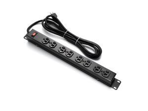 BESTTEN 1U Rack Mount PDU Power Strip, 8-Outlet Metal Surge Protector with 6-Foot Cord and Circuit Breaker, 15A/125V, UL listed, Black BESTTEN 1U Rack Mount PDU Power Strip, 8-Outlet Metal Surge Protector with 6-Foot Cord and Circuit Breaker, 15A/125V, UL listed, Black