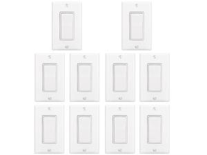 BESTTEN 10PK 2-Gang Wall Plate Decorator Switch GFCI Rocker Outlet Cover White 