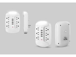 BESTTEN 1080 Joule Surge Protector Wall Outlet with 6 AC Outlets, 4 USB Charging Ports (4.2A/5V) and LED Night Light, ETL Certified, White BESTTEN 1080 Joule Surge Protector Wall Outlet with 6 AC Outlets, 4 USB Charging Ports (4.2A/5V) and LED Night Light, ETL Certified, White