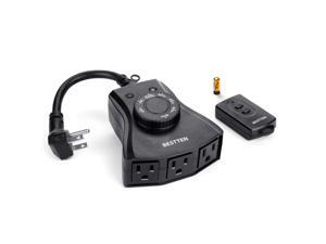 BESTTEN Outdoor Photocell Light Sensor Timer w/ 3 Grounded Electrical Outlets, 80ft RF Remote Control, Heavy Duty Weatherproof Plug in Switch for Holiday Decorations, Christmas Lighting, ETL and FCC BESTTEN Outdoor Photocell Light Sensor Timer w/ 3 Grounded Electrical Outlets, 80ft RF Remote Control, Heavy Duty Weatherproof Plug in Switch for Holiday Decorations, Christmas Lighting, ETL and FCC