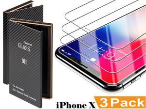 CCPK Screen Protector Tempered Glass Film for Apple iPhone X 58 inch 9H Hardness Clear HD 3D Touch 025mm AntiScratch AntiFingerprint 25D Edge 3 Pack