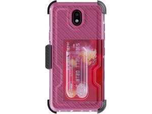 Ghostek Iron Armor LG X2 2019 Case with Belt Clip Hostler, Kickstand, Card Slot Heavy Duty Protection Tough Shockproof Phone Cover Wireless Charging Compatible for LG Escape Plus (5.5 Inch) – Pink