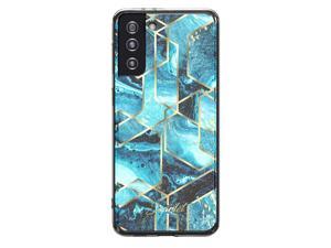 Scarlet Blue Waves Galaxy S21 Plus Case with Slim Sleek Stylish Protective Design and Shiny Gold Accents Durable Phone Cover Designed for 2021 Samsung Galaxy S21 Plus 67 Inch Blue Waves