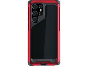 Ghostek ATOMIC slim Samsung S22 Case with Clear Back and Strong Aluminum Metal Bumper Heavy Duty Protection Lightweight Military Grade Shockproof Cover Designed for 2022 Galaxy S22 5G 606inch Red